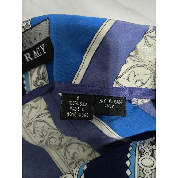 Linda Allard Ellen Tracy Silk Sailboat Midi Skirt Size 6 - Picture 7 of 8